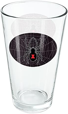 עכביש אלמנה שחורה באינטרנט 16 כוס ליטר עוז, זכוכית מחוסמת, עיצוב מודפס &מגבר; מתנת מאוורר מושלמת | נהדר